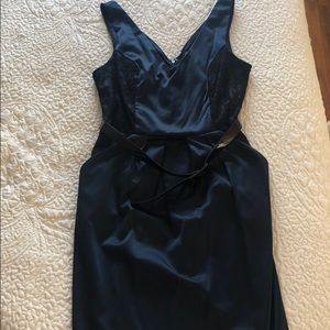 Corey P Blue and Black lace detail dress